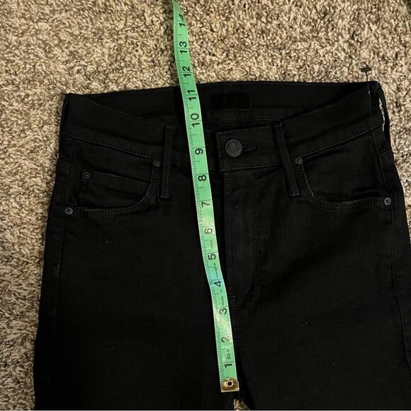Mother The Cha Cha Fray Black Cropped Bell Flare Jeans Women’s Size 24 - Picture 13 of 15